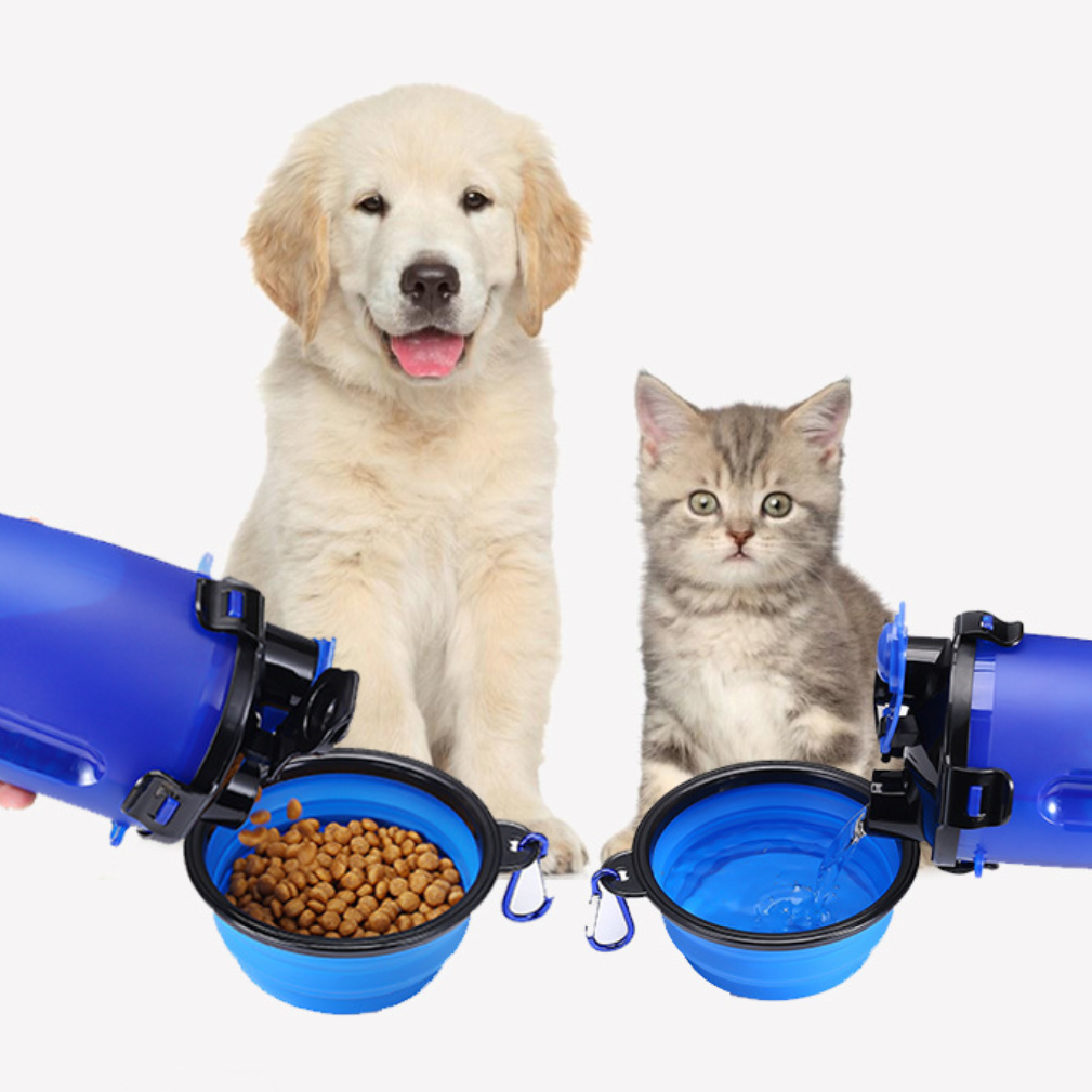 2-in-1 Pet Food & Water Cup w/Collapsible Bowl 2