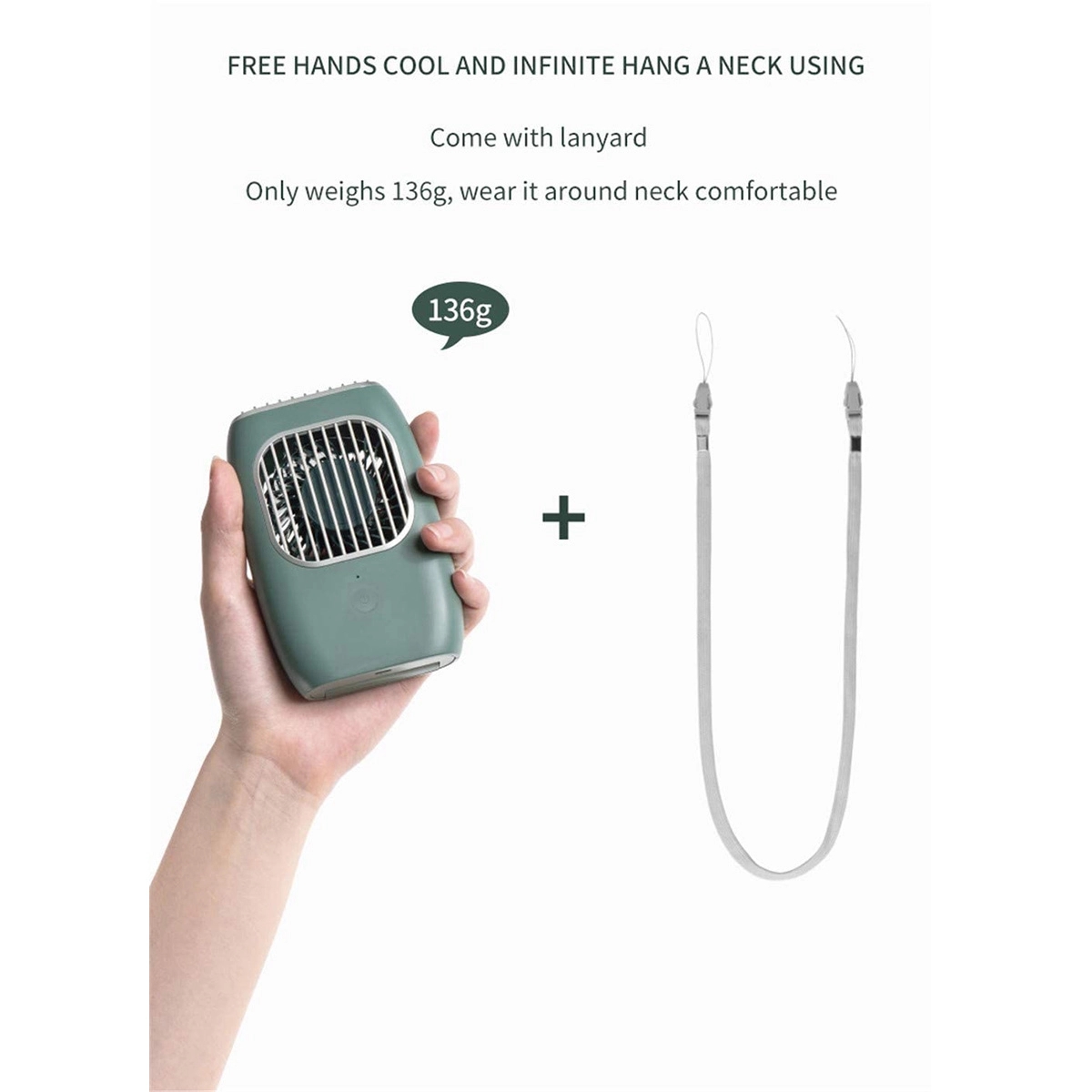 Custom Mini Silent Portable Rechargeable Hanging Neck Fan 2