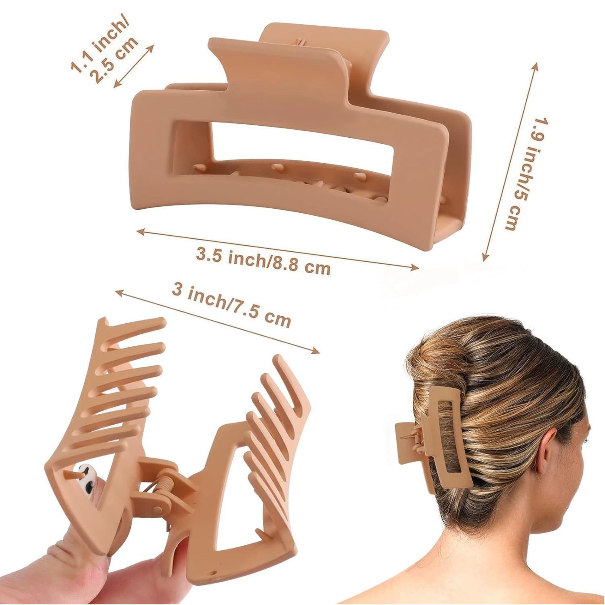 Matte Rubber Coated Hair Claw 1