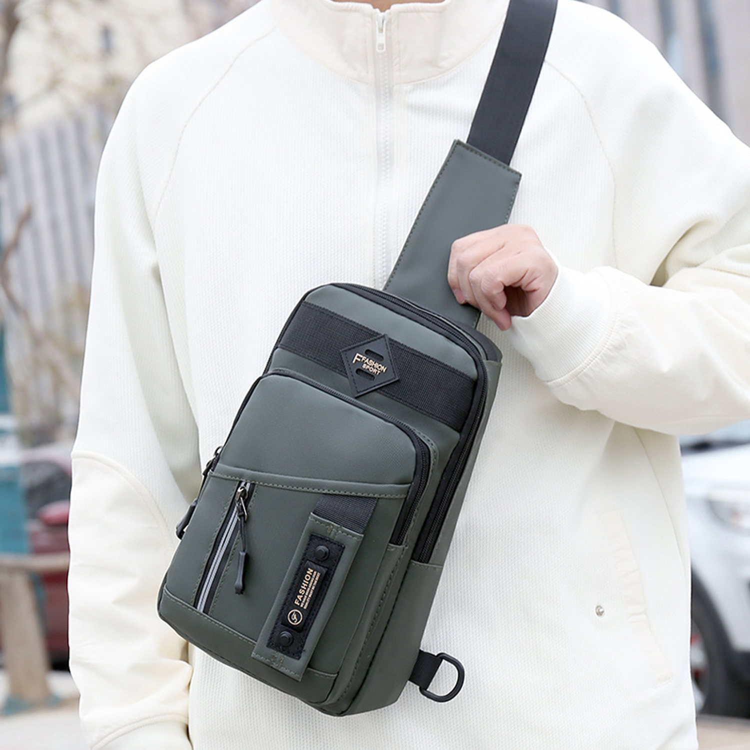 Mens Fashionable Nylon Crossbody Sling Bag 4