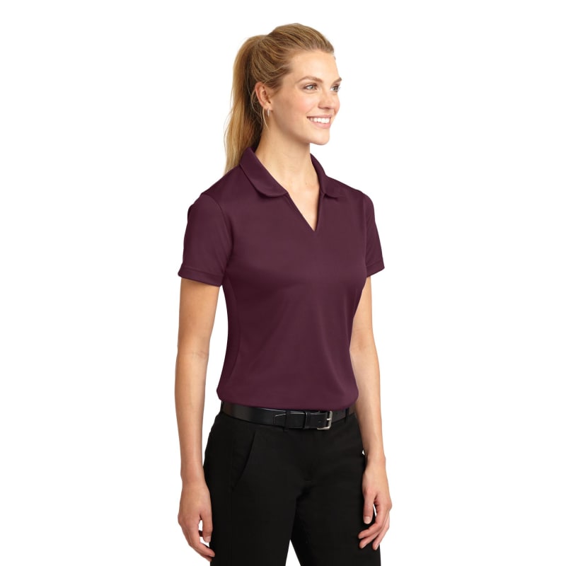 Sport-Tek Women's Dri-Mesh V-Neck Polo. 48