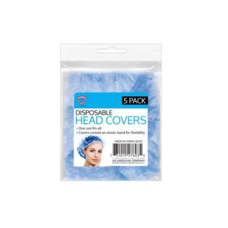 Disposable Head Protectors - 5-Pack Blue One Size Fits All 1