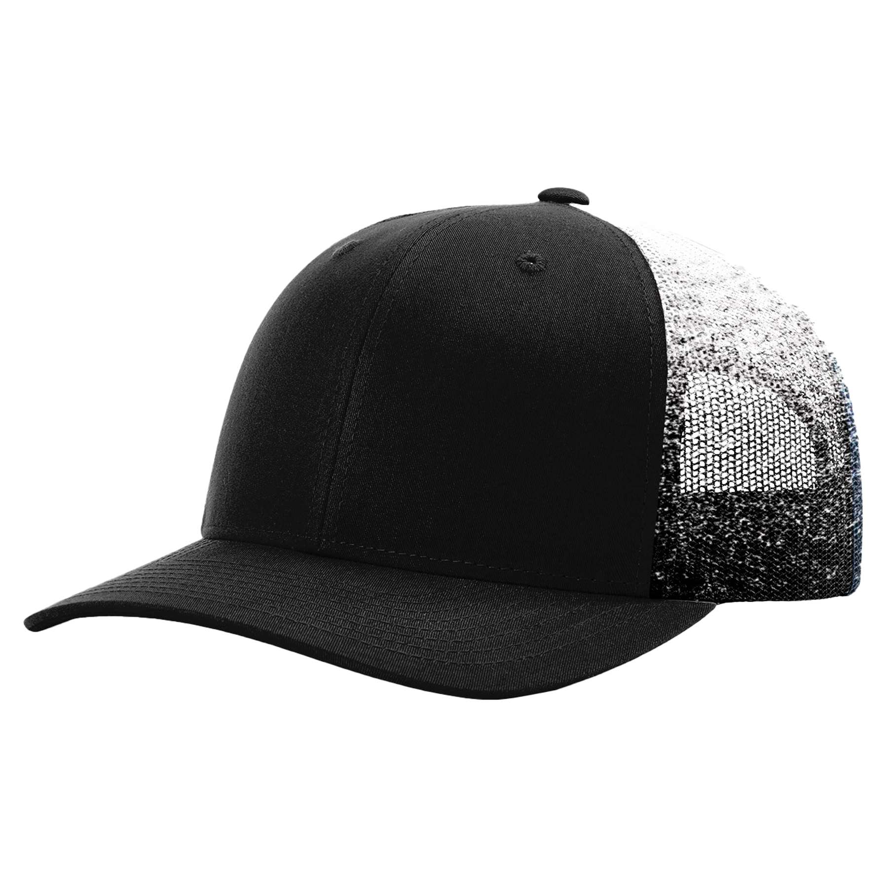 Richardson 112PM Printed Mesh Snapback Trucker Hat w/Leatherette Adhesive Patches or Embroidery 50