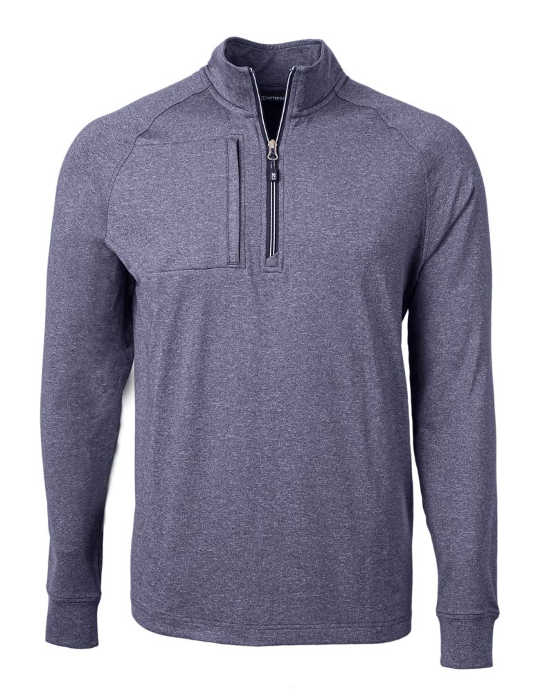 Cutter & Buck Adapt Recycled Soft Knit Stretch Mens Big & Tall Heathered Quarter Zip Pullover Big & Tall 25