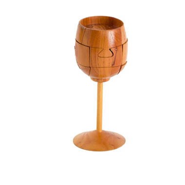 Unique Mahagany Wine Cup Puzzle 1