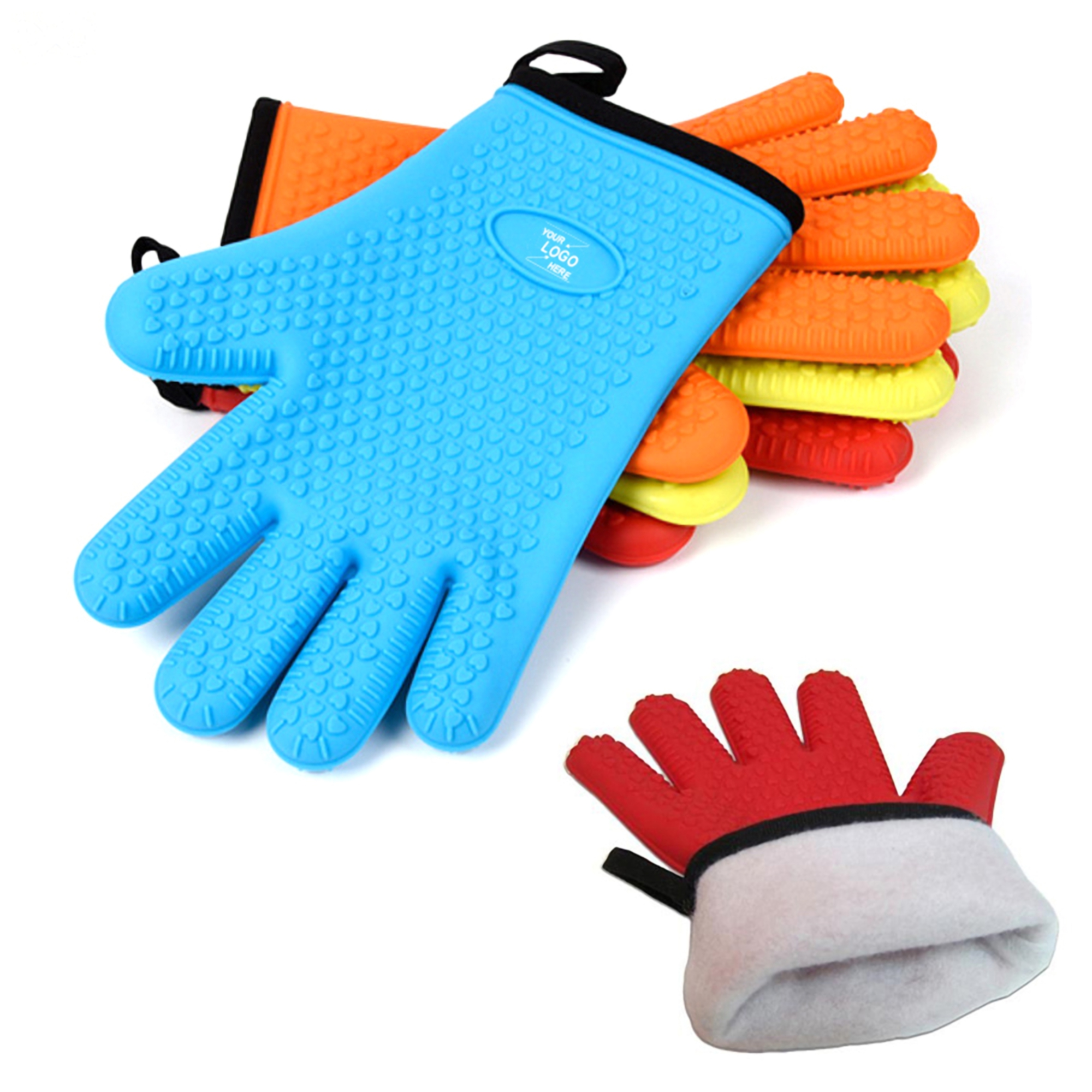Silicone Oven Mitt w/Cotton Lining 3