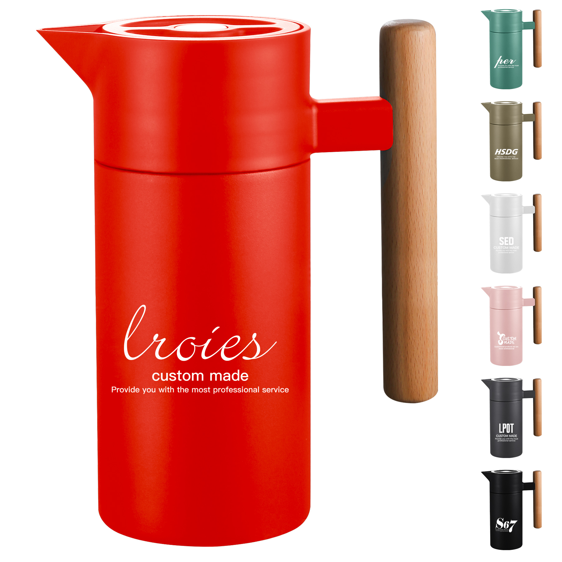 304 Stainless Steel Insulated Kettle With Wooden Handle 6