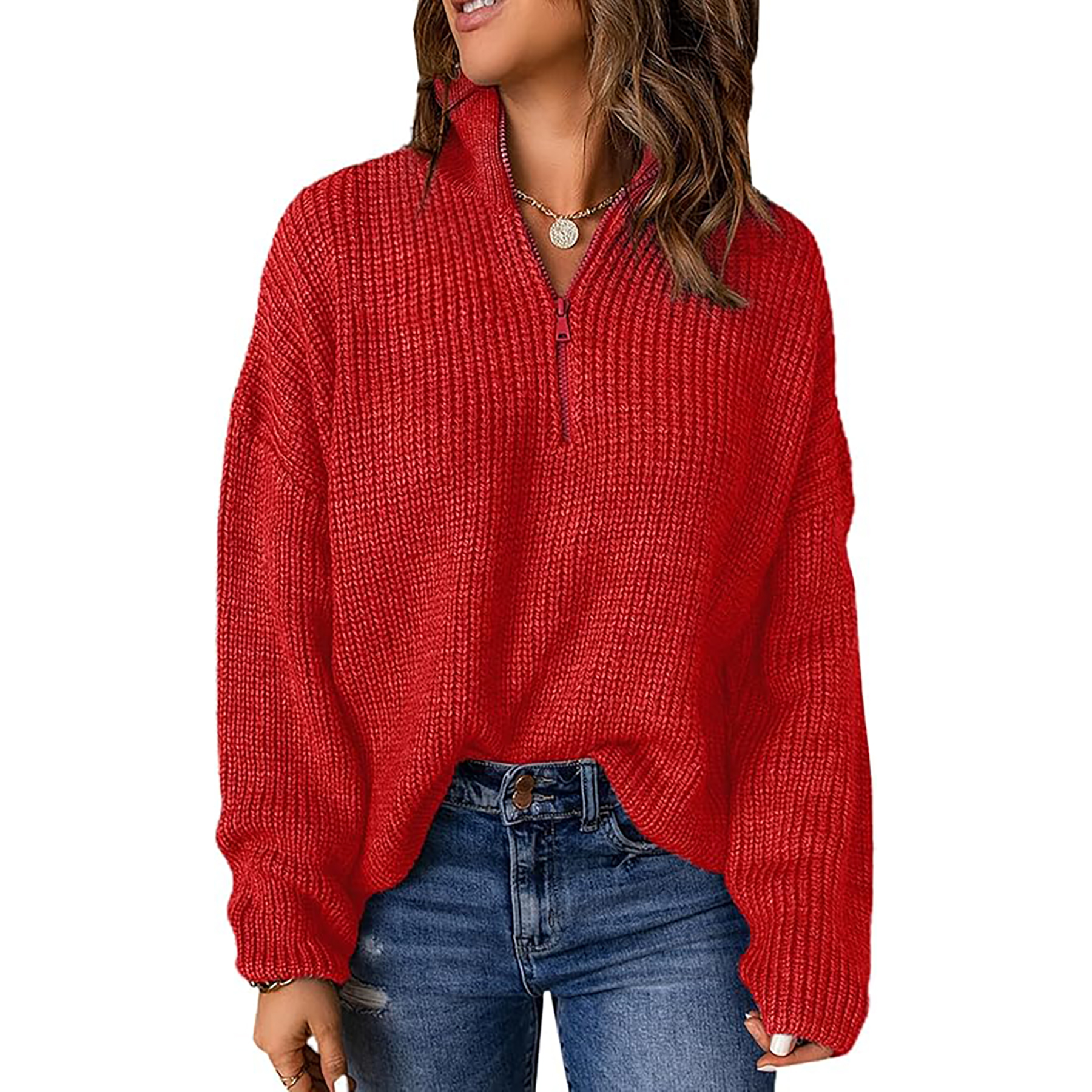 Women's 1/4 Zip Pullover Sweater 20