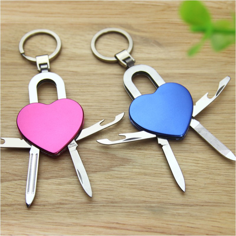 Heart Shape Multifunction Key Chain Pocket Knife 7