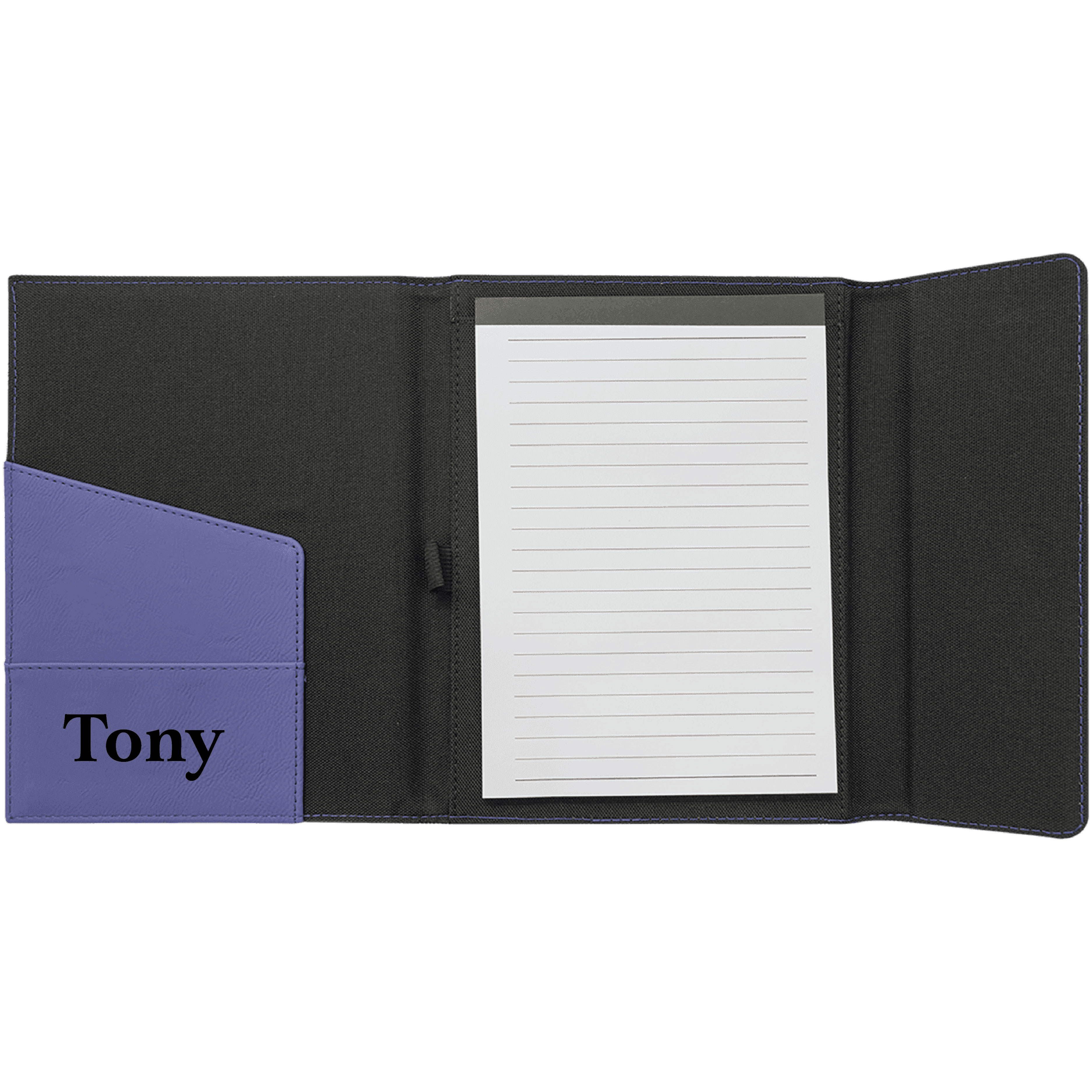 7" x 9" Purple Leatherette & Black Canvas Portfolio 5