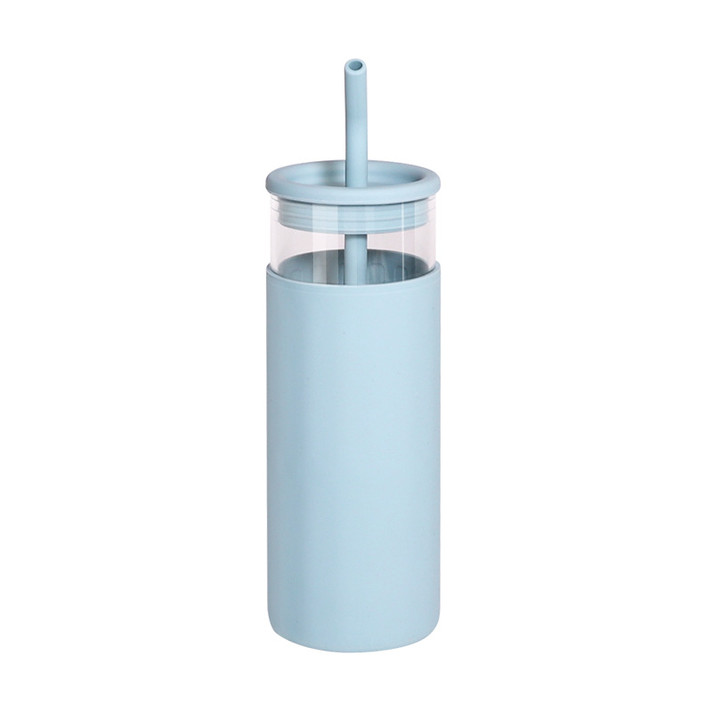 16 Oz. Glass Bottle w/ Straw & Silicone Sleeve 4