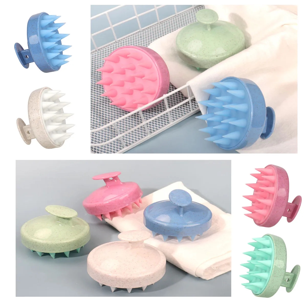 5-Pack Eco-Friendly Soft Silicone Scalp Massage Brush 3