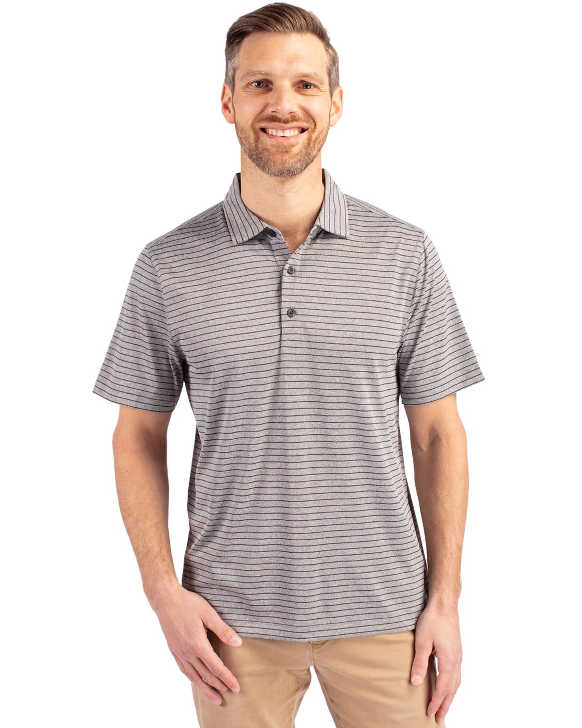 Cutter & Buck Forge Recycled Heather Stripe Four-Way Stretch Mens Big & Tall Polo Big & Tall 35