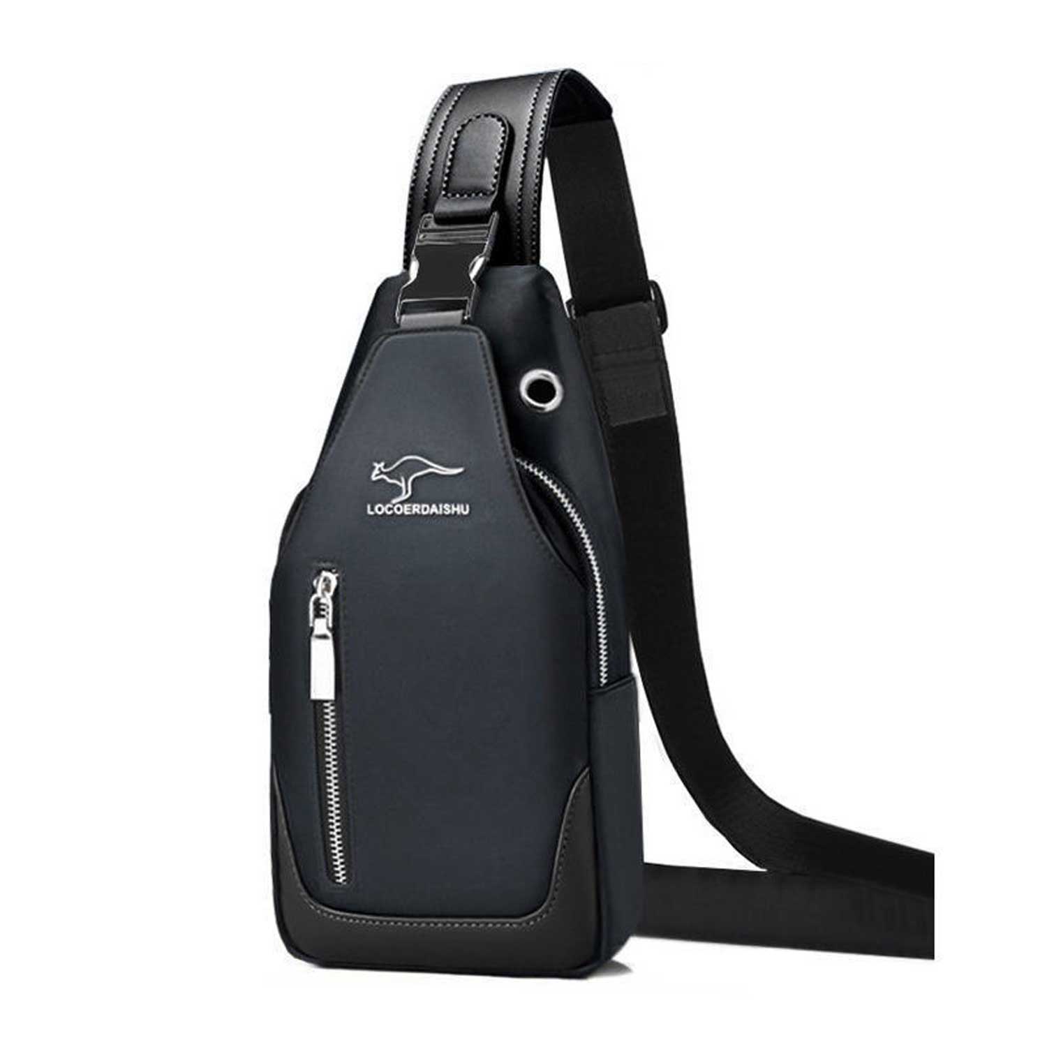 Oxford Fabric w/ Power Bank Pocket Men's Casual Chest Bag 5