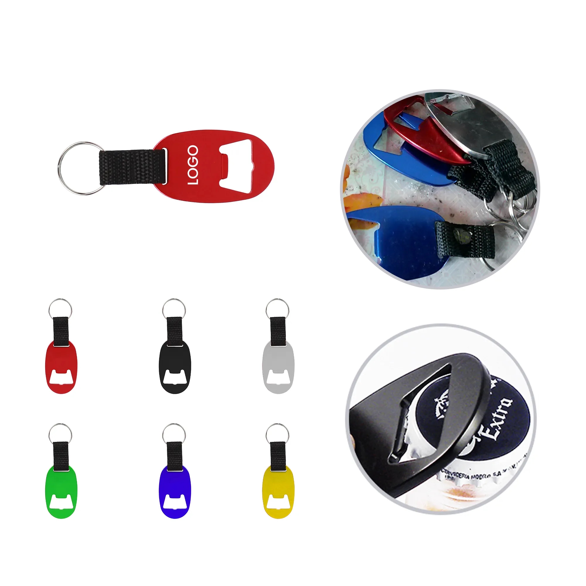Oval Aluminum Bottle Opener Keychain 9