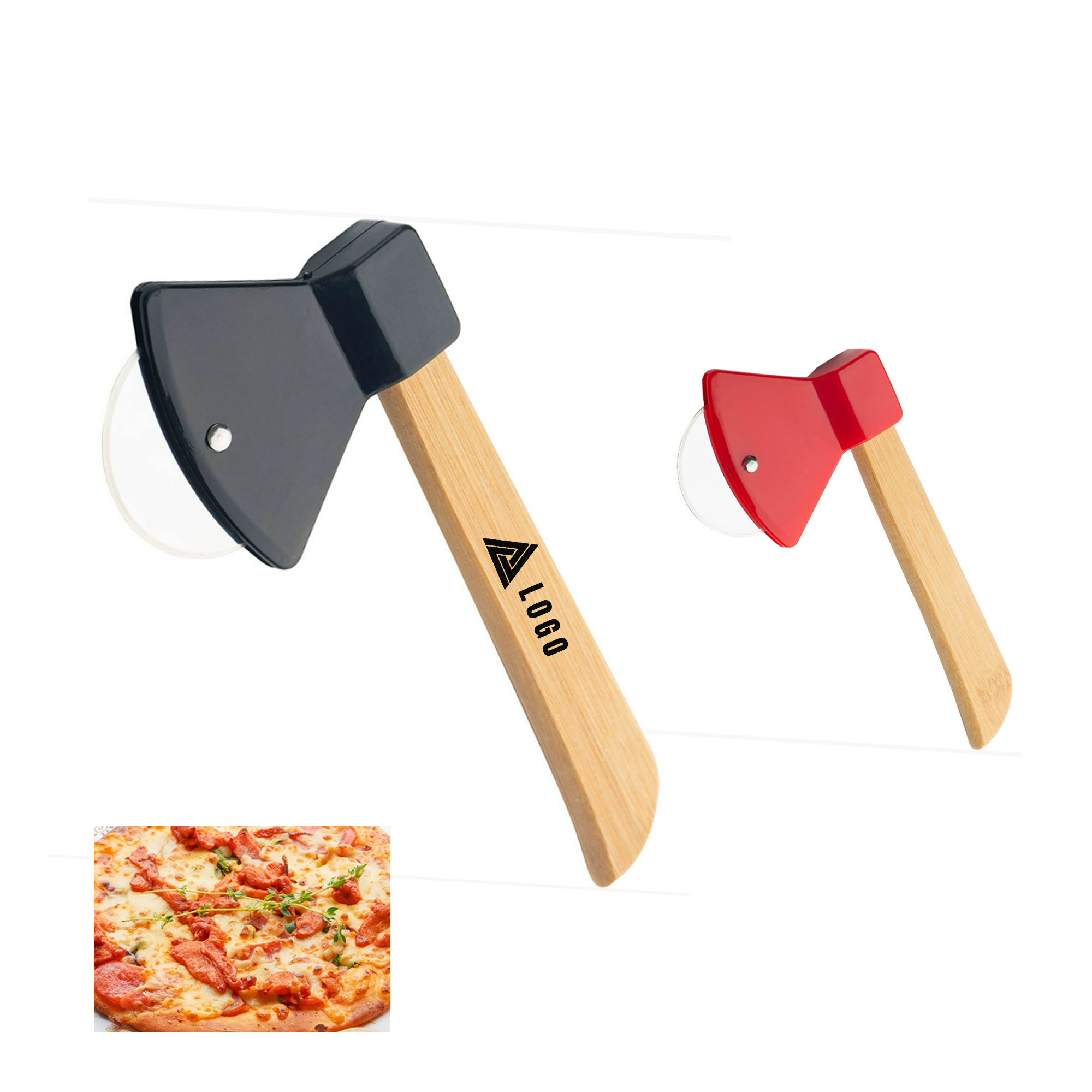 Axe Pizza Cutter With Wooden Handle 2
