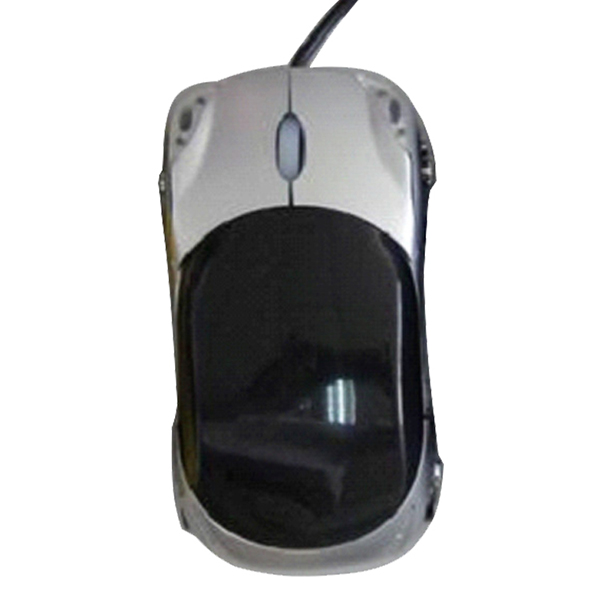 Sporty Car Optical Mouse w/ Headlights & Black Trim Wired 12
