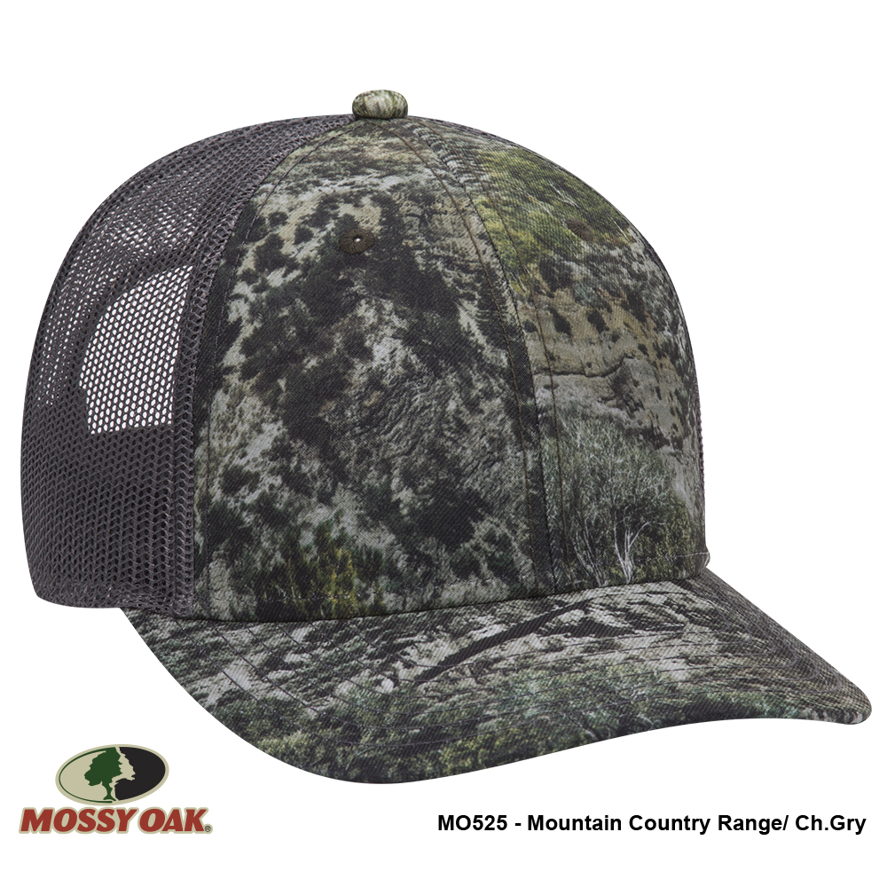 OTTO CAP Mossy Oak Camouflage Superior Polyester Twill 6 Panel Low Profile Mesh Back Baseball Cap 30
