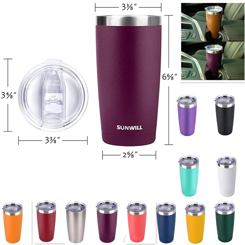 20 Oz Insulated Stainless Steel Tumbler with Lid 2