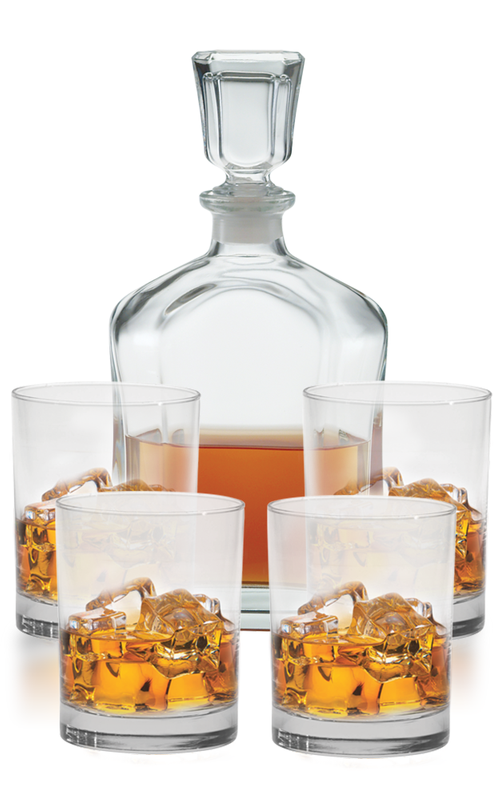 5 pc. Decanter Set - Deep Etched 3