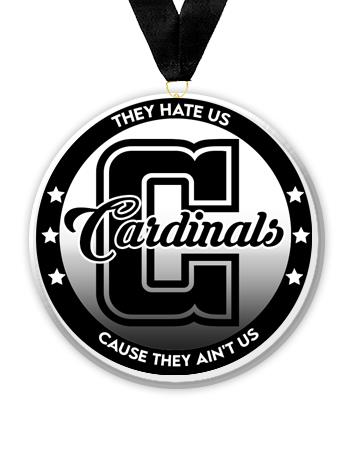 Acrylic Circle Medallions: Cardinals 3" Size, .25" 2