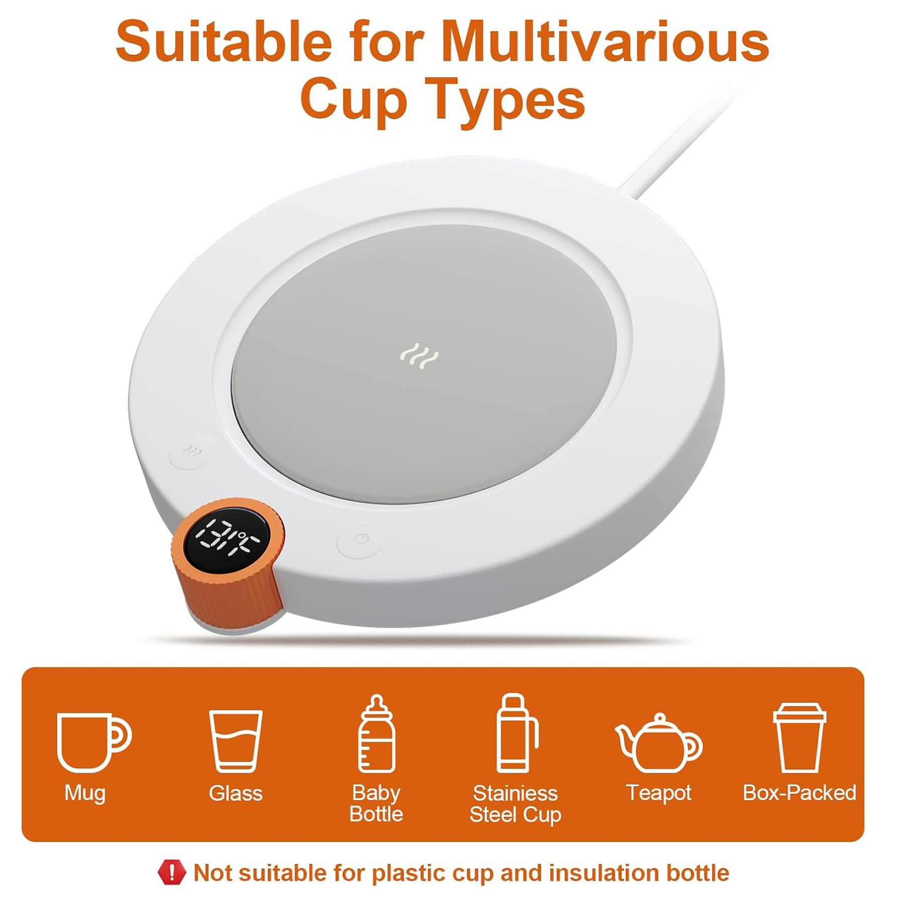 Electric Coffee Mug Warmer with Smart Temperature Control 5