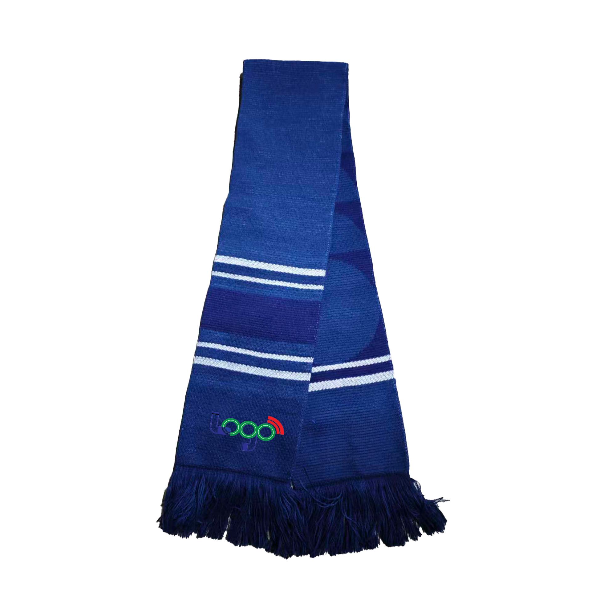 Jacquard Pattern Knit Scarf With Tassels 2
