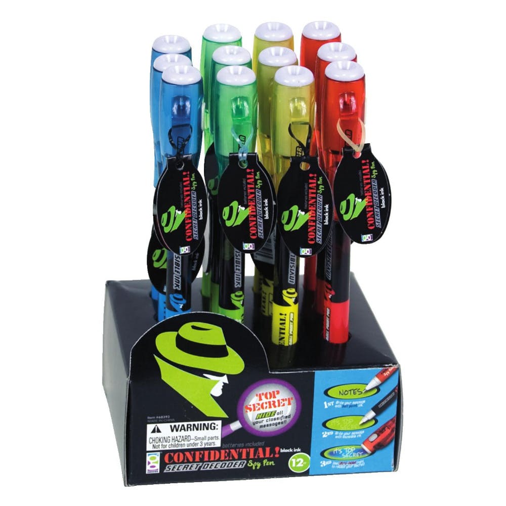 Invisible Ink Spy Pens - Assorted Colors 6"
