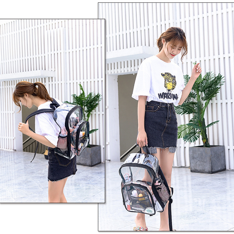 Clear PVC Backpack for Women Men 9