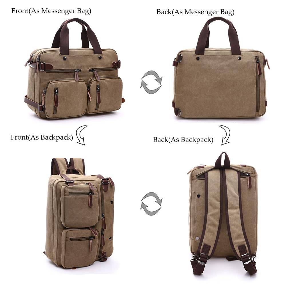 Laptop Tote Bag 3 in 1 Convertible Messenger Briefcase 6