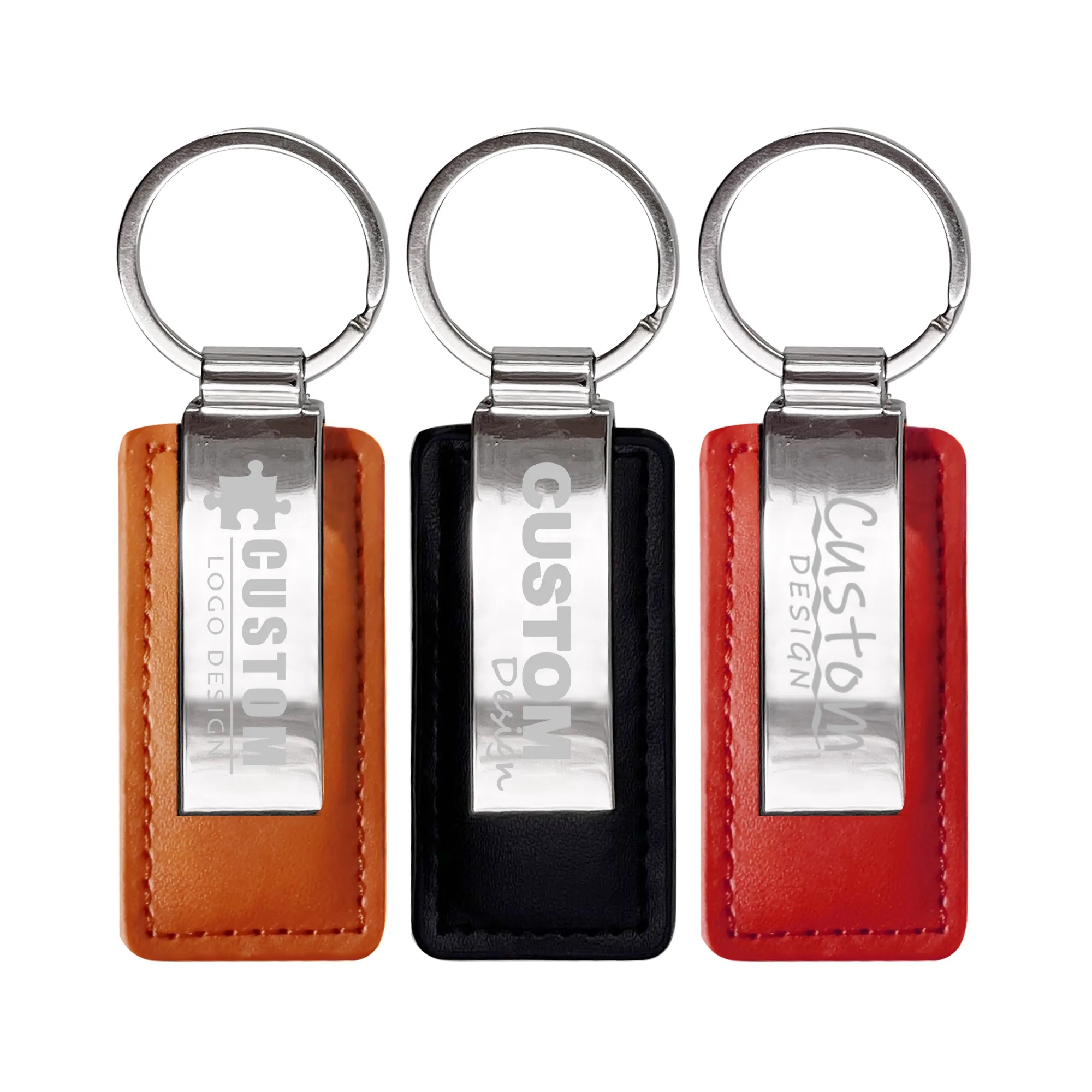 Metal PU Keychain 2