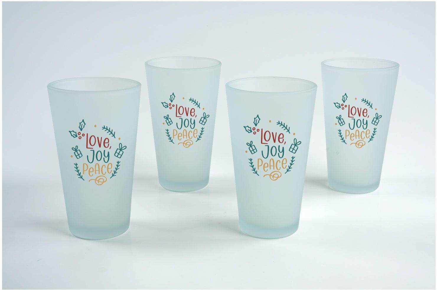FROSTED PINT GLASS GIFT SET OF 4 2