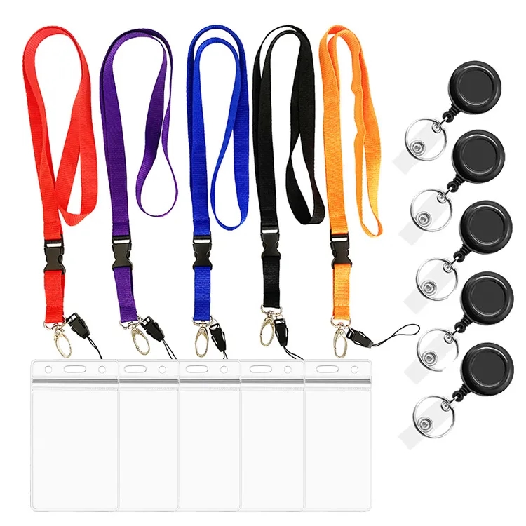Colorful Lanyard Pvc Card Holder and Retractable Buckle 2