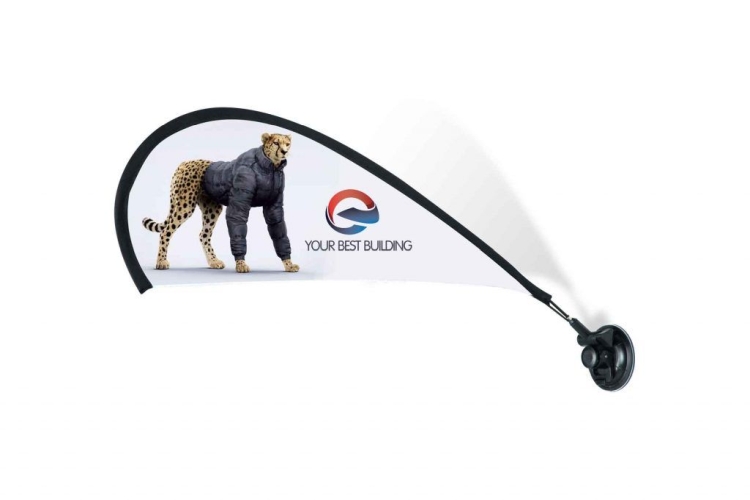 12"x24" Teardrop Mini Flag-Suction Cup-2 Side Imprint 1