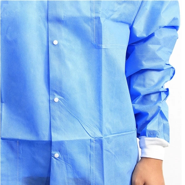 Short Disposable SMS Nonwoven Lab Coat 7