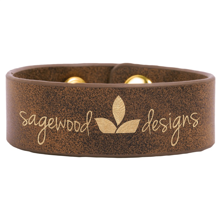 9 1/2" x 1" Rustic/Gold Leatherette Cuff Bracelet 5