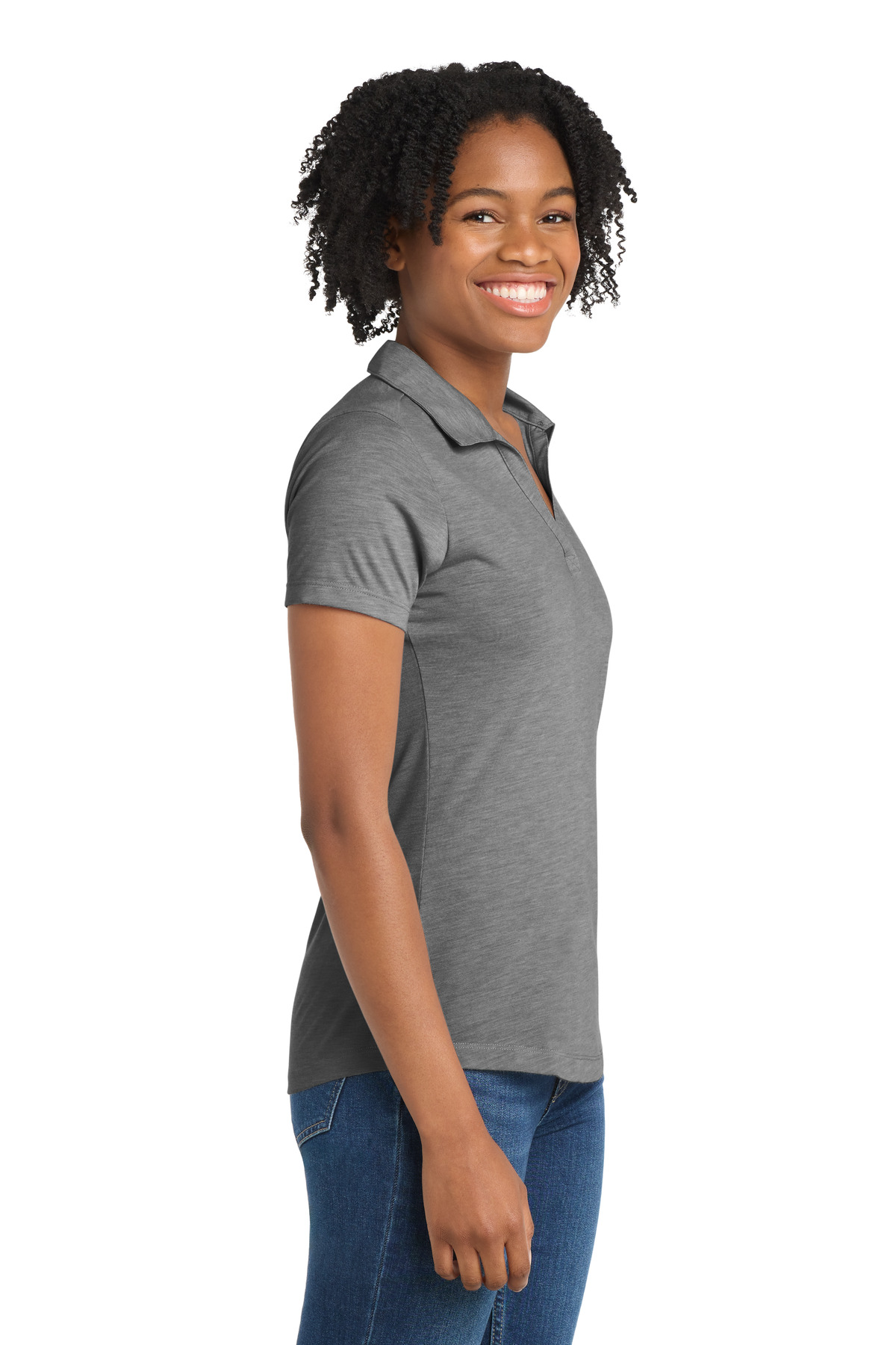 Sport-Tek Women's PosiCharge Tri-Blend Wicking Polo. LST405 10