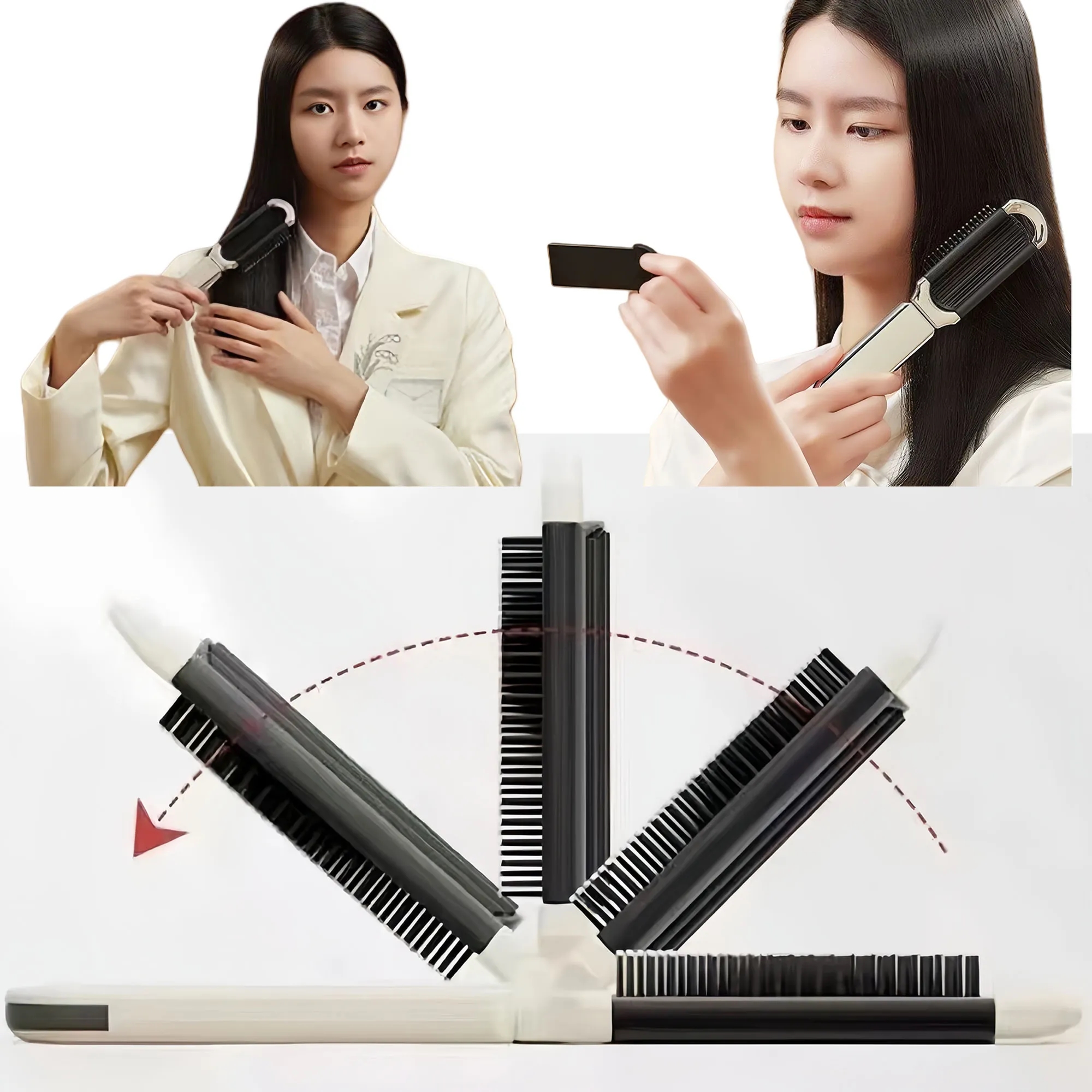 Premium Foldable Mirror Comb With Air Cushion Massage 6