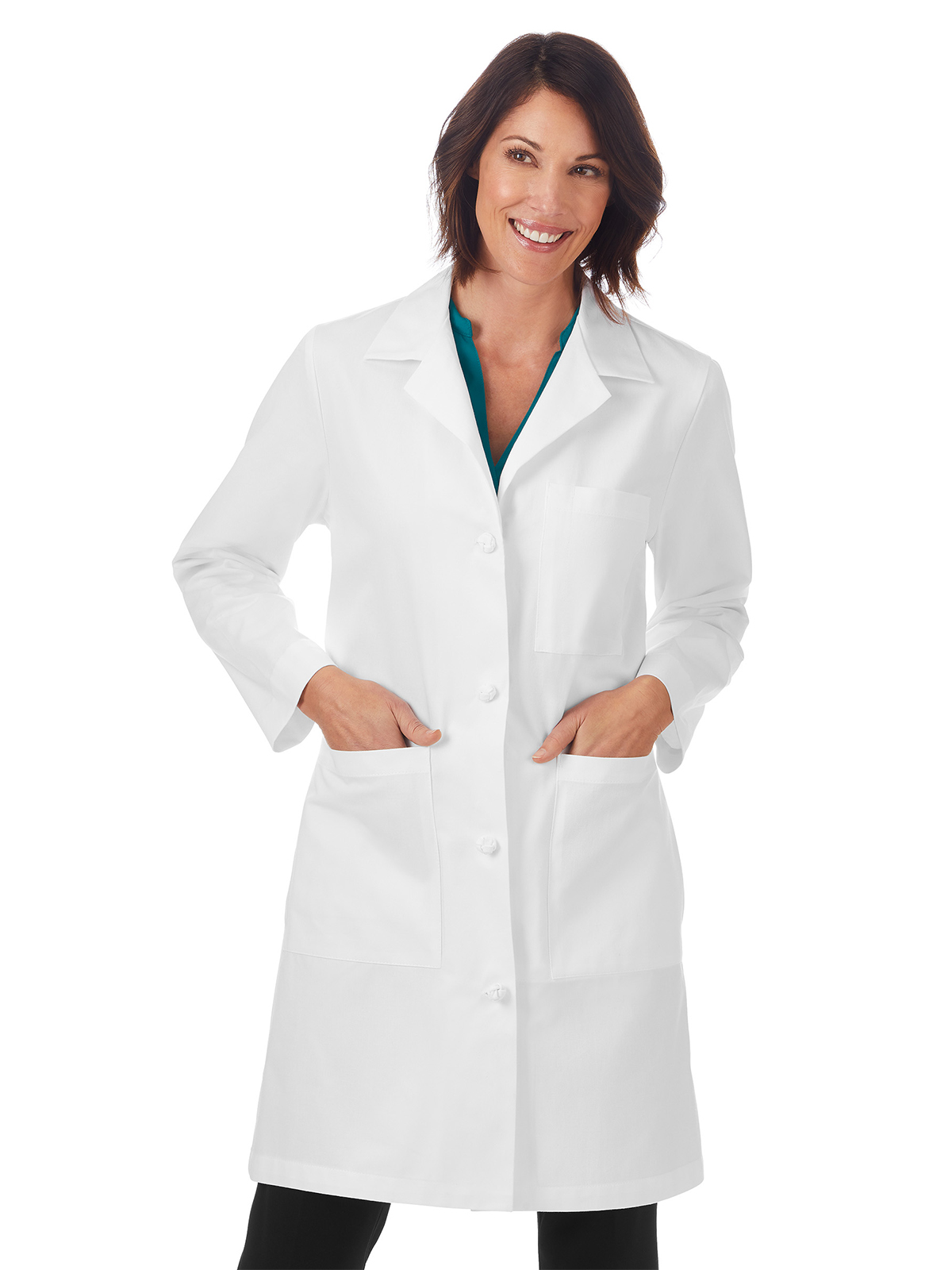 Meta Labwear - Women's Five-Pocket 38" Knot Button Lab Coat