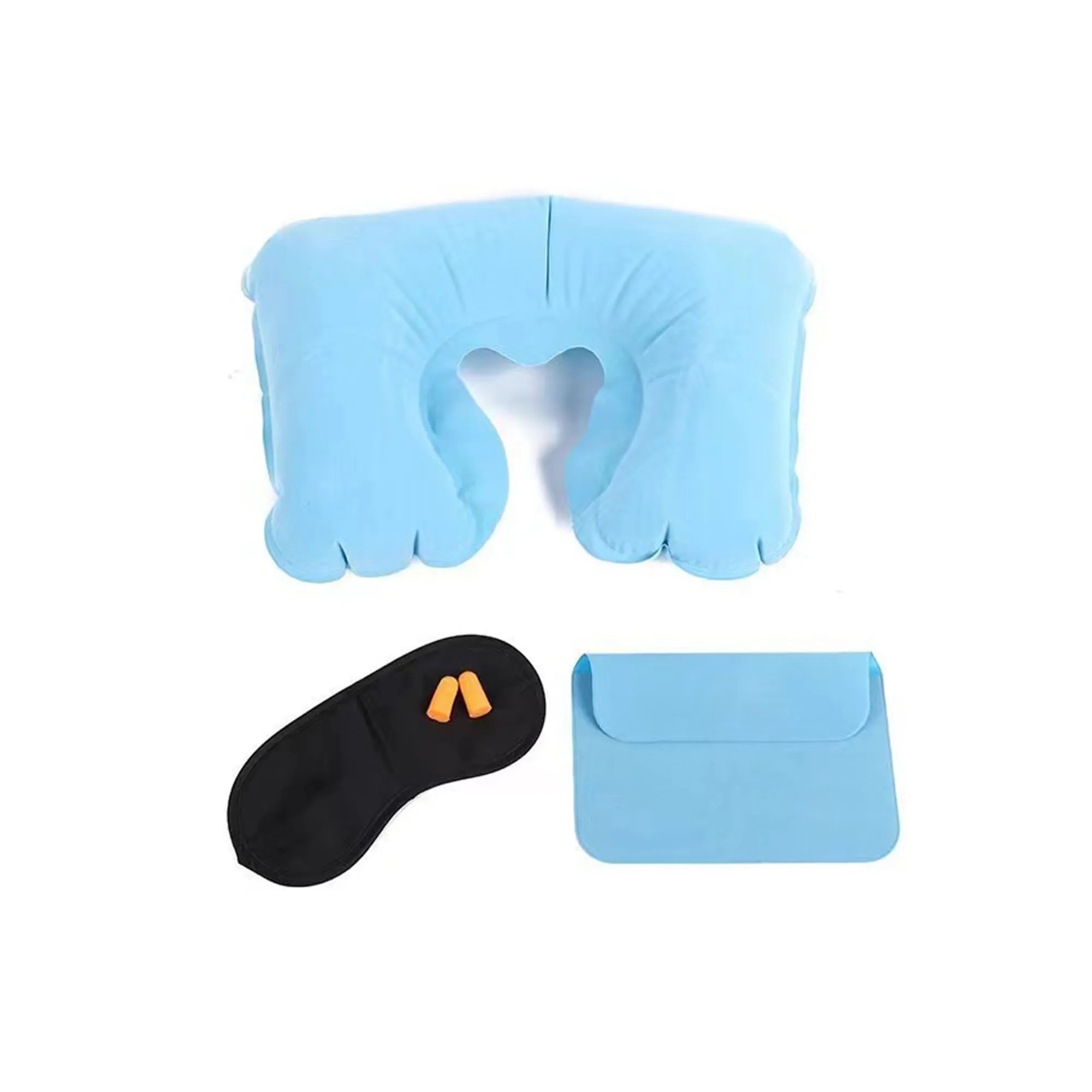 Inflatable Pillow U-Shaped with Eye Mask Earplug 1