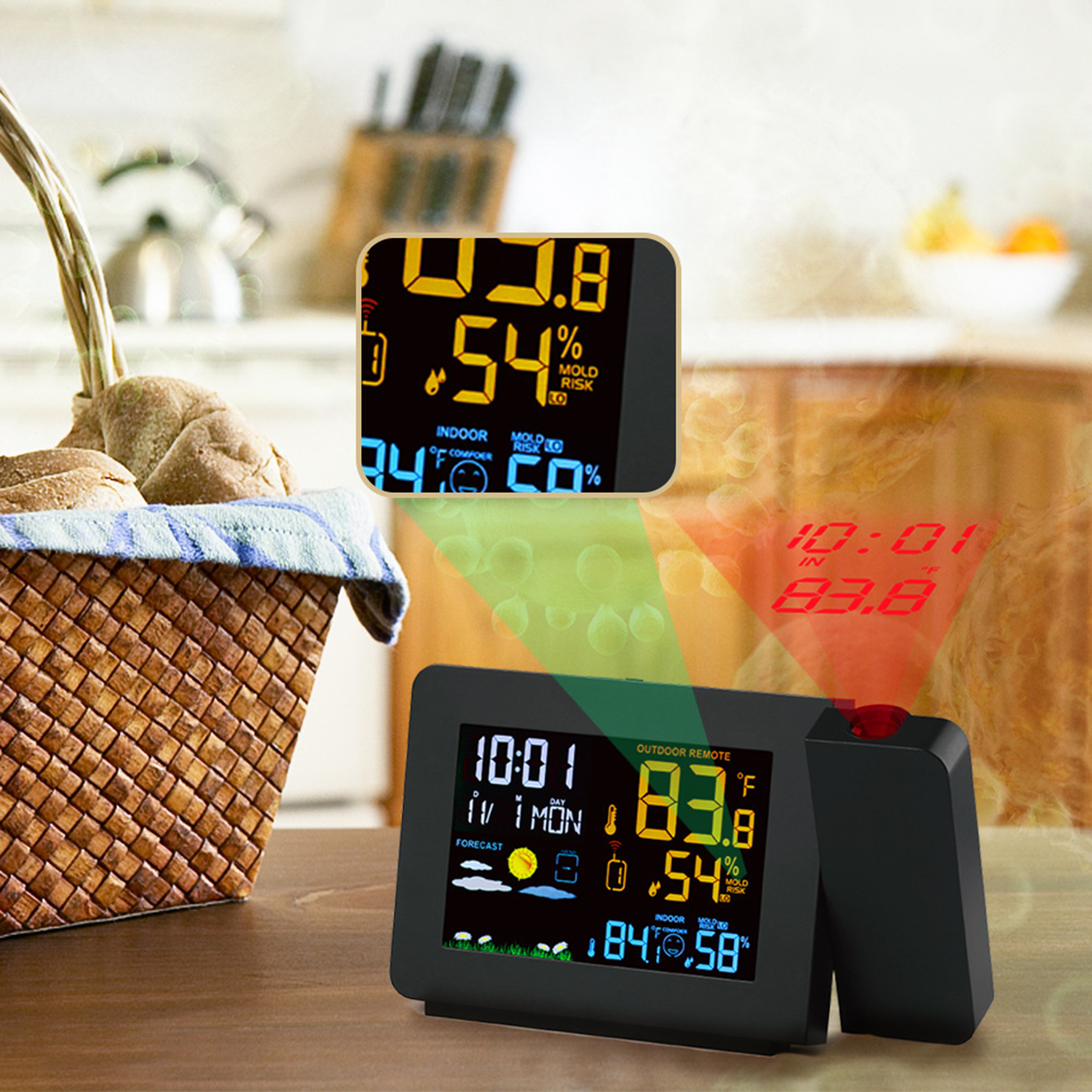 Weather Station Projection Alarm Clock 3