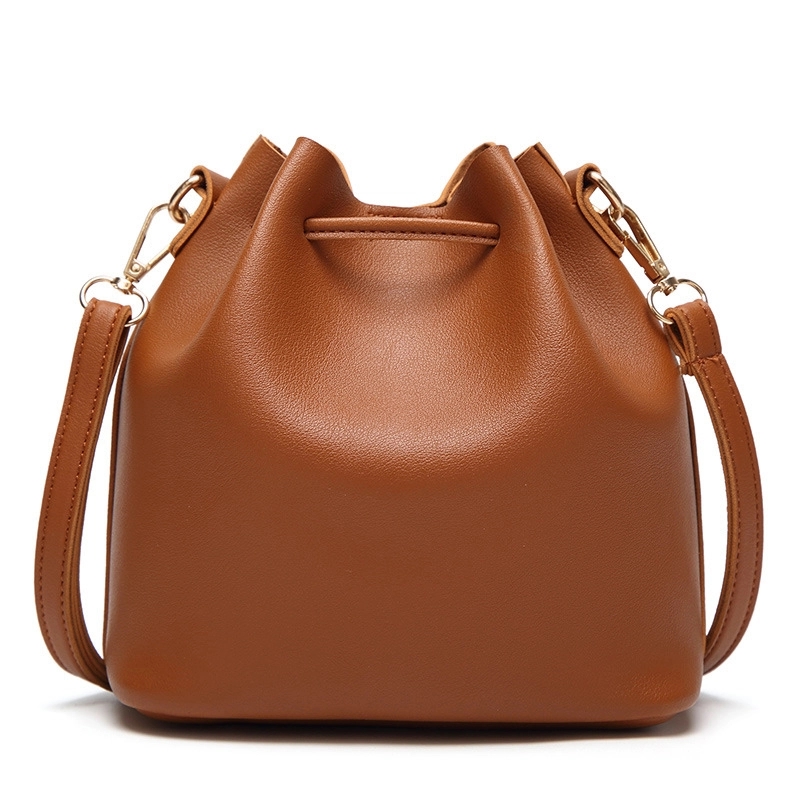 Leather tote bucket bag for women, custom tote bag with logo imprint 16