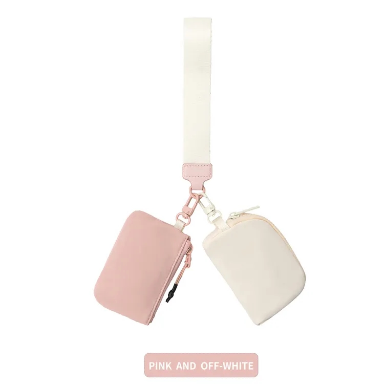 Double Pocket Coin Purse Nylon Customizable Wrist Wristlet 9