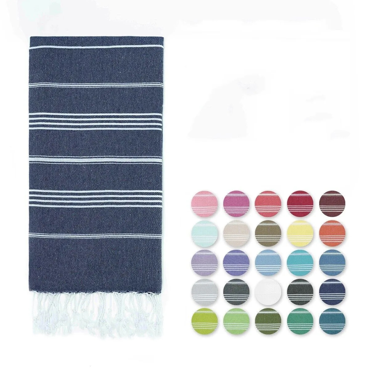 71" Striped Beach Towel With Fringe 13