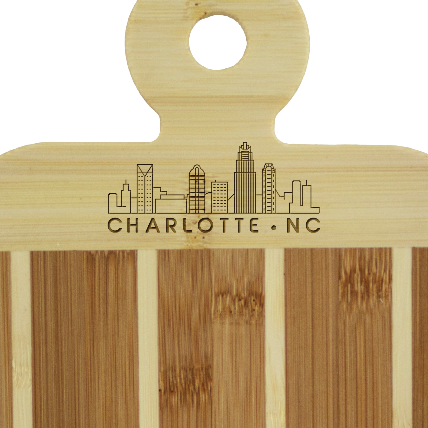 Striped Paddle City Skyline Board - Charlotte 1