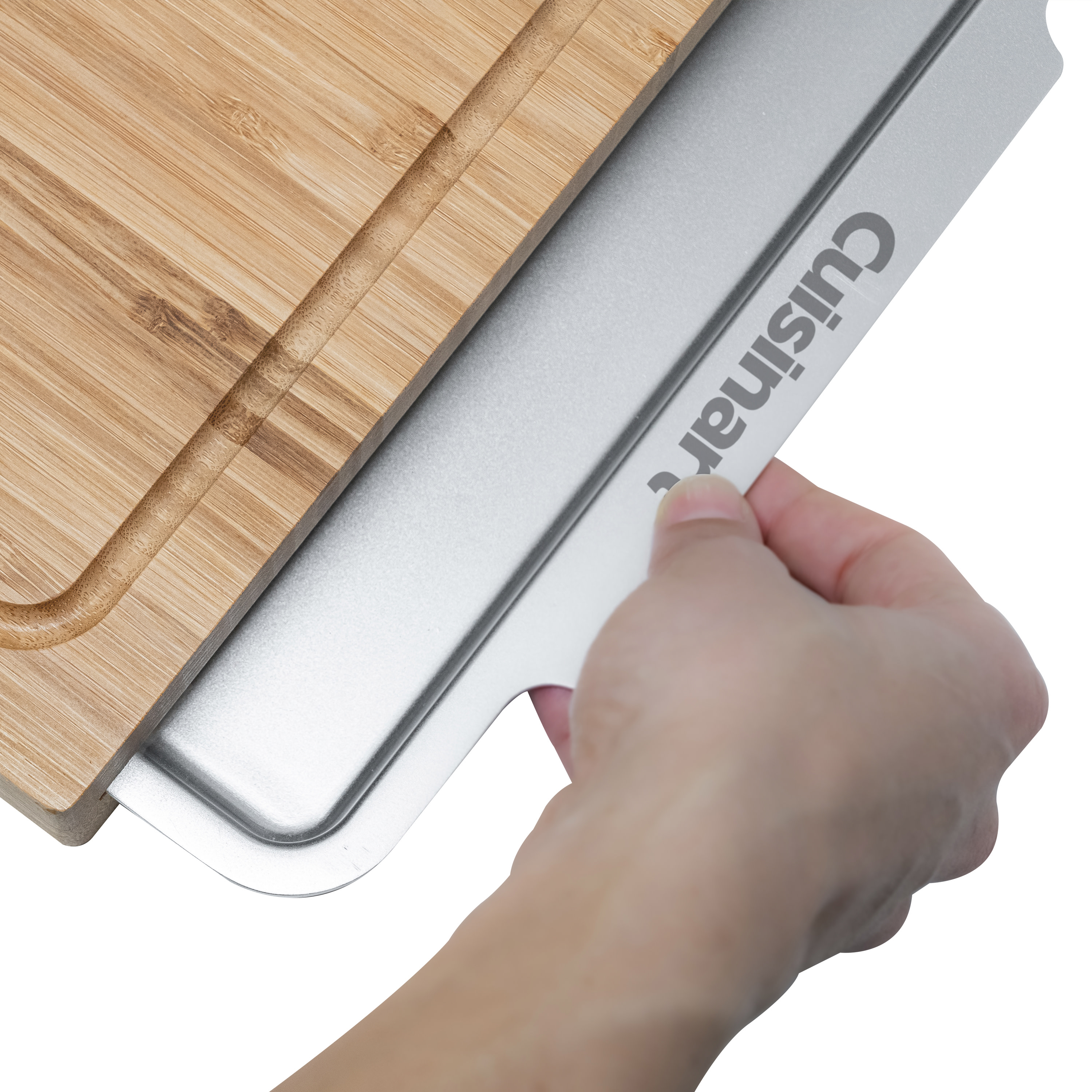 Cuisinart Outdoors® Bamboo Cutting Board With Hidden Tray 6