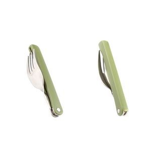 3 In 1 Portable Stainless Steel Flatware Set Fork Knife Spoon With Pouch 5