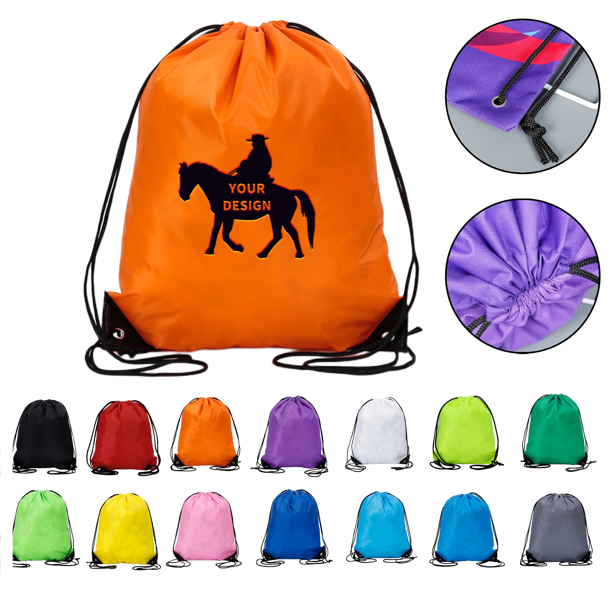 Drawstring Backpack Bags Cinch Sack 11