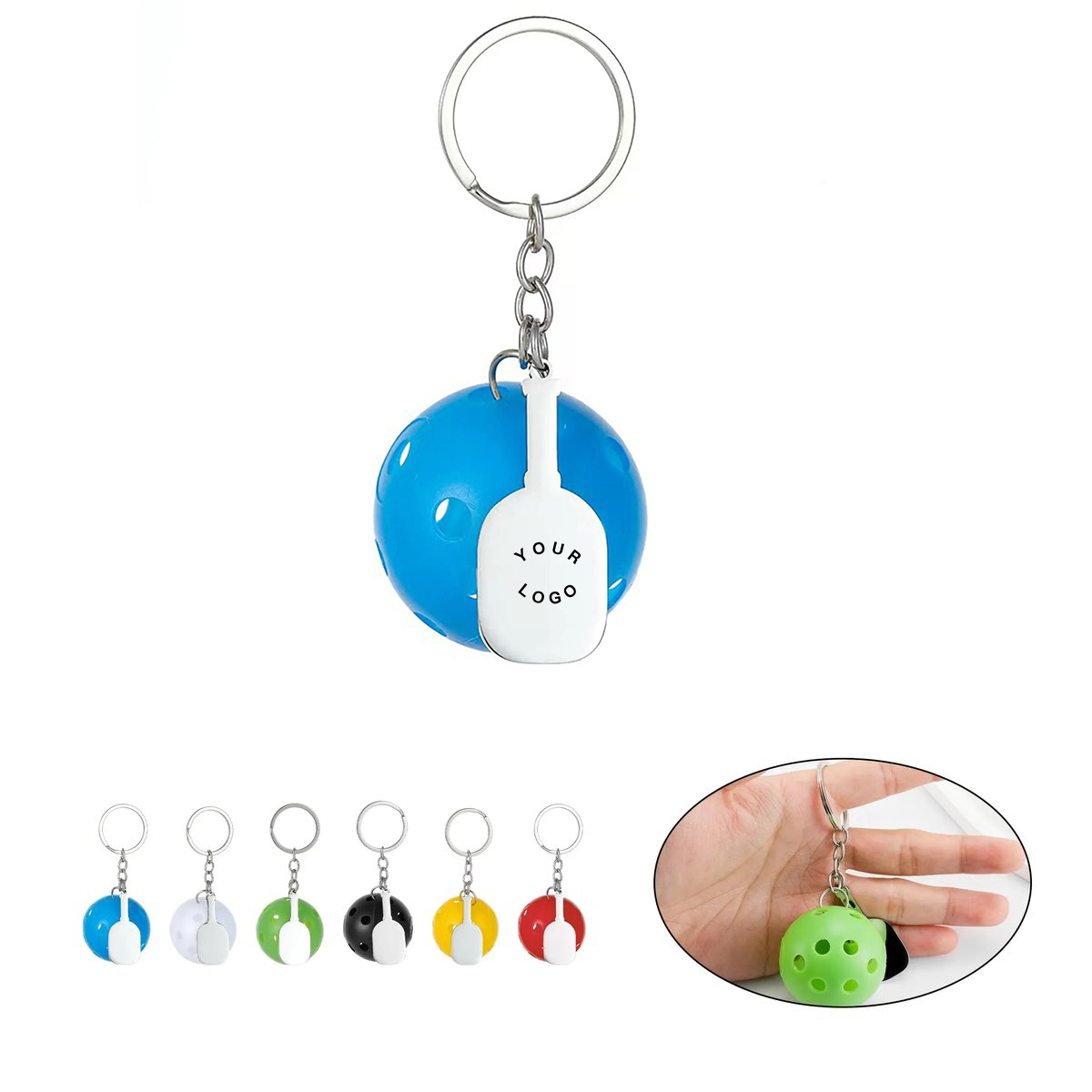 Stainless Steel Mini Pickleball Keychain Gift 5