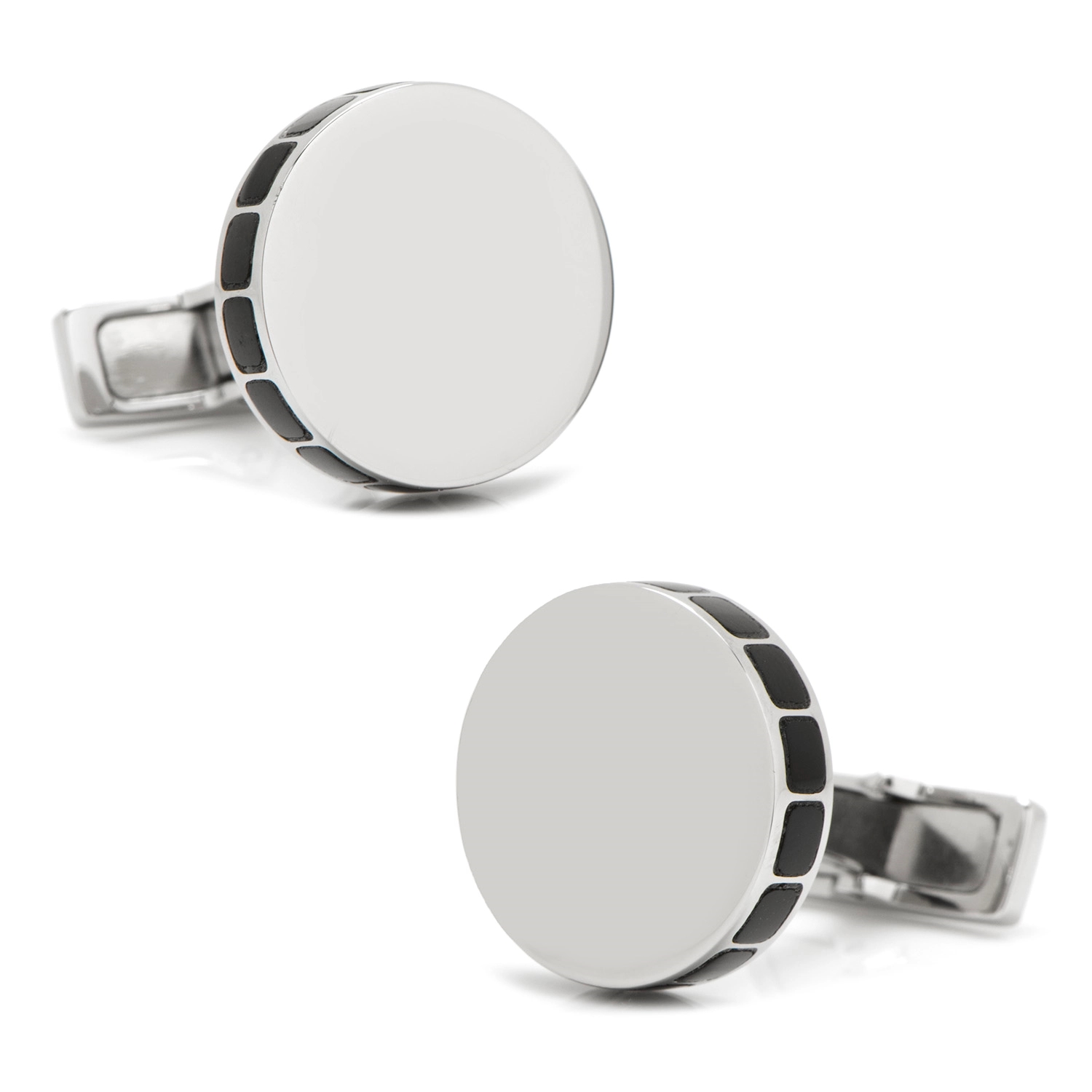 Stainless Steel Onyx Mosaic Engravable Cufflinks